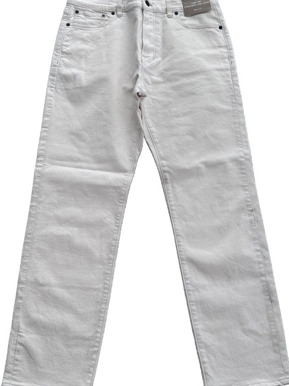 Madewell '90s Straight Jeans Women's Ivory Stretch Denim Size 29 High Rise